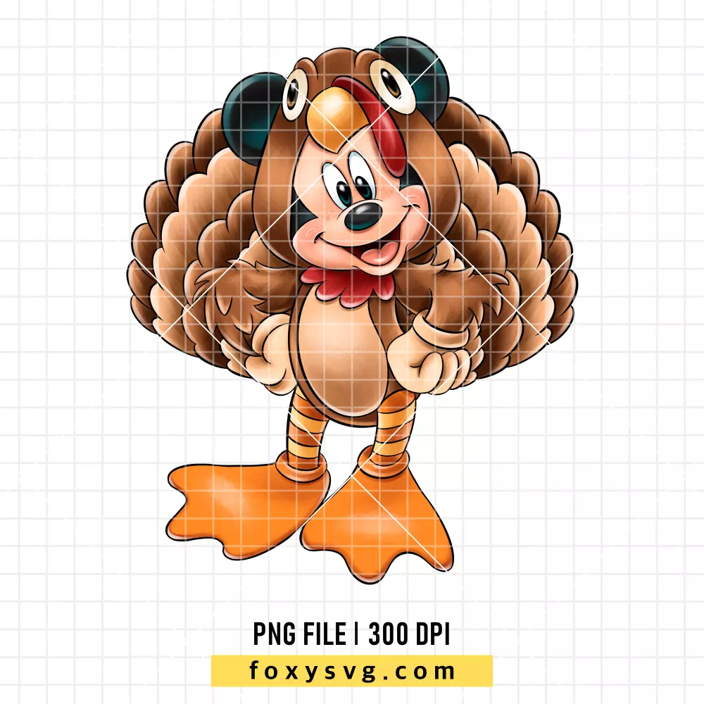 Mickey Mouse Thanksgiving Turkey PNG, Happy Thanksgiving PNG, Disney PNG, Sublimation PNG