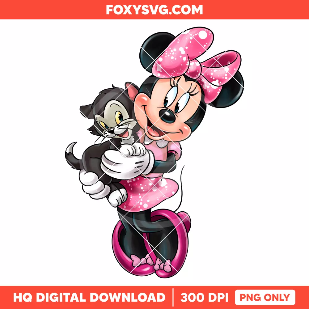Minnie Mouse with Cat PNG, Mickey & Friends PNG, Disney PNG, Sublimation PNG