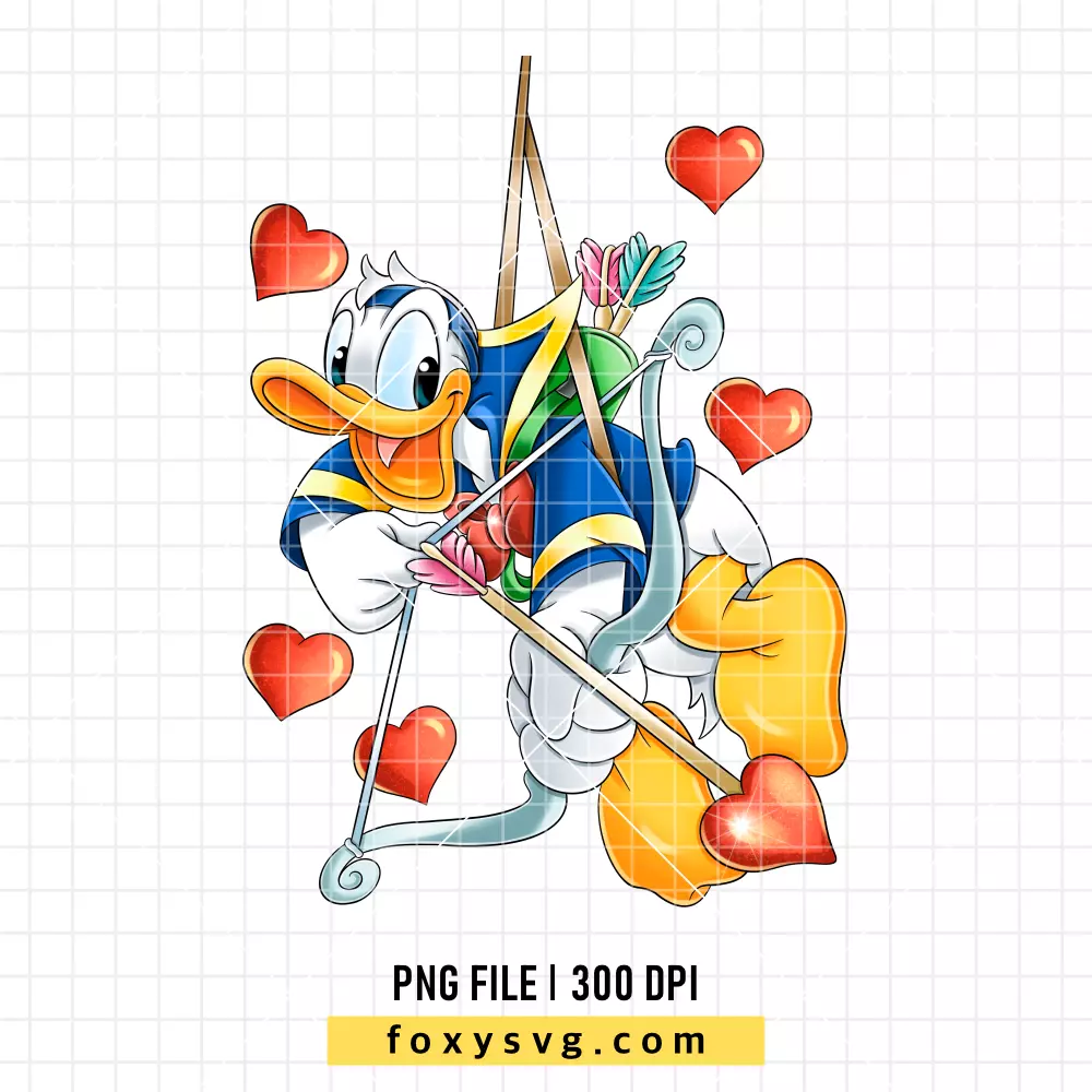 Donald Duck Cupid Valentine PNG, Valentine’s Day PNG, Disney PNG, Sublimation PNG