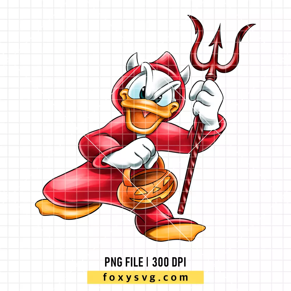 Donald Duck Devil Halloween PNG, Halloween PNG, Disney PNG, Sublimation PNG