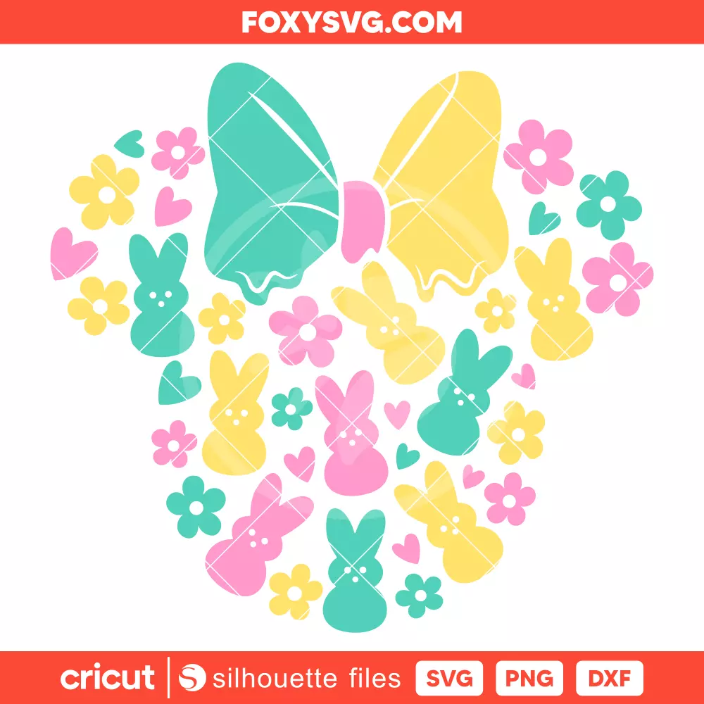 Easter Donut Minnie Svg, Happy Easter Svg, Disney Svg, Cricut, Silhouette SVG Cut File