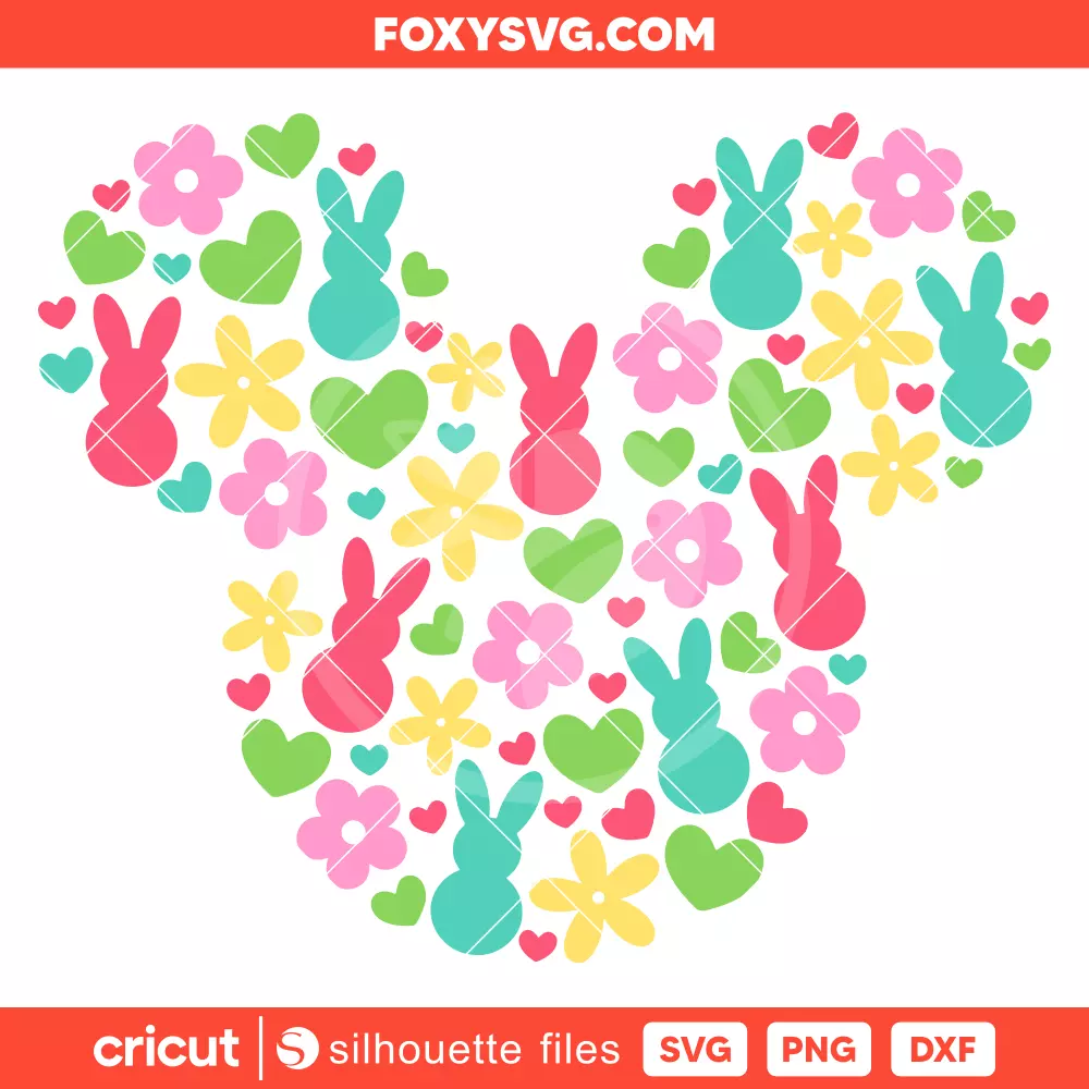 Easter Mickey Mouse Svg, Happy Easter Svg, Disney Svg, Cricut, Silhouette SVG Cut File