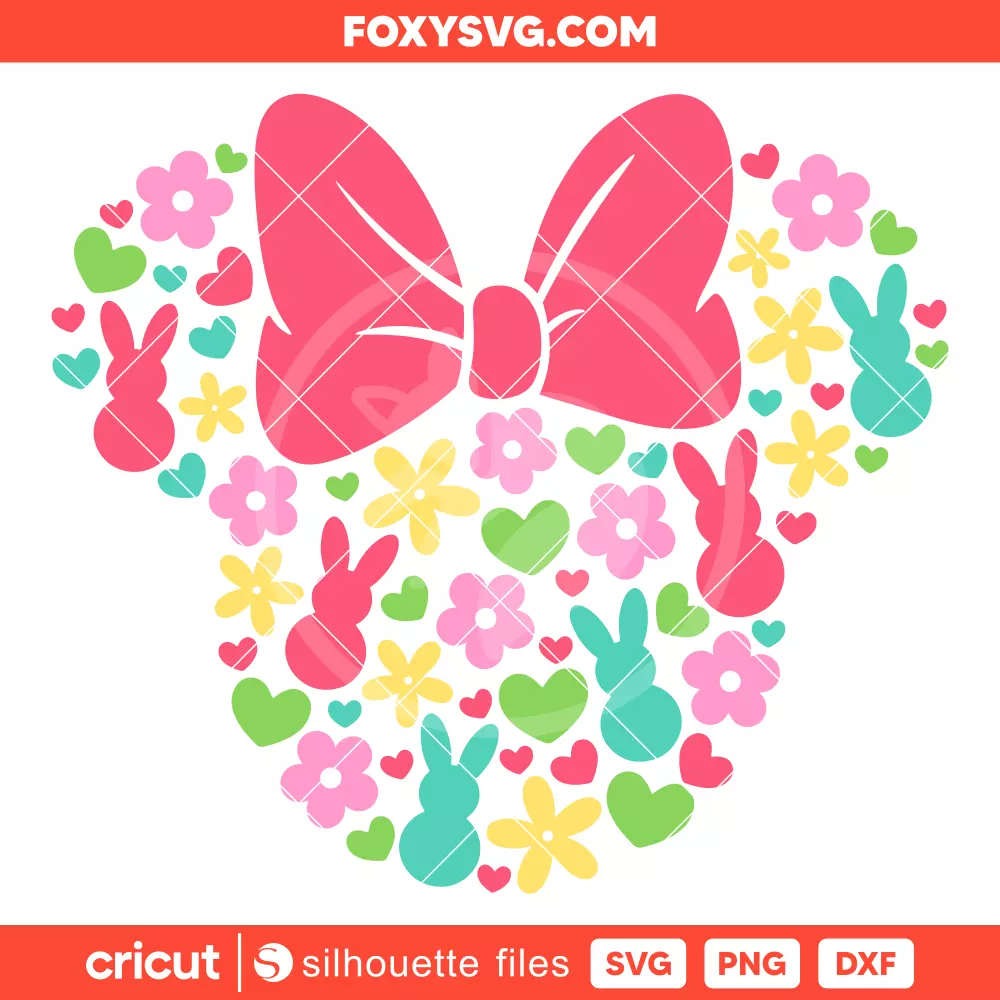 Easter Minnie Mouse Svg, Happy Easter Svg, Disney Svg, Cricut, Silhouette SVG Cut File