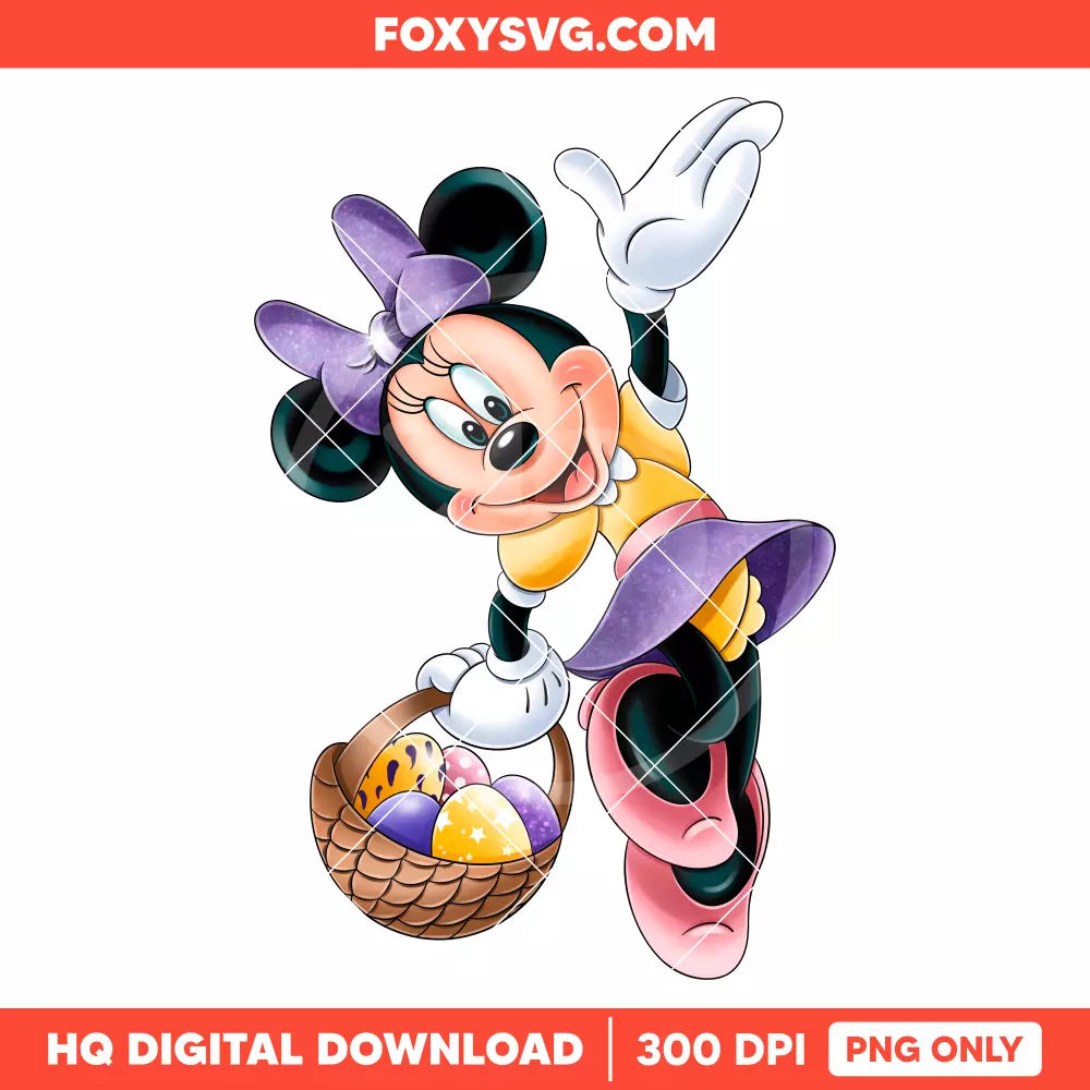 Minnie Mouse Easter PNG, Happy Easter PNG, Disney PNG, Sublimation PNG