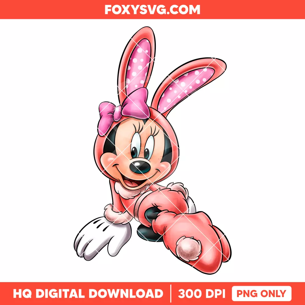 Minnie Easter Bunny PNG, Happy Easter PNG, Disney PNG, Sublimation PNG