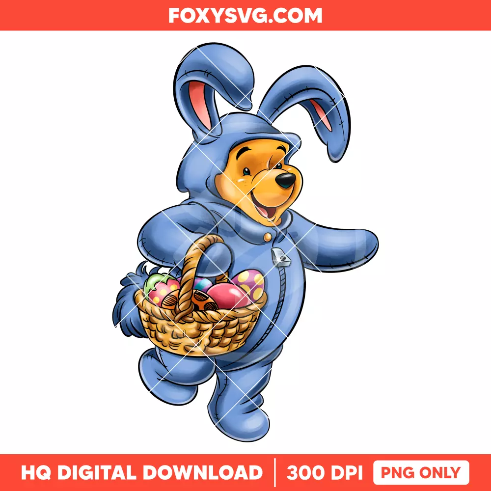 Easter Bunny Pooh PNG, Happy Easter PNG, Disney PNG, Sublimation PNG