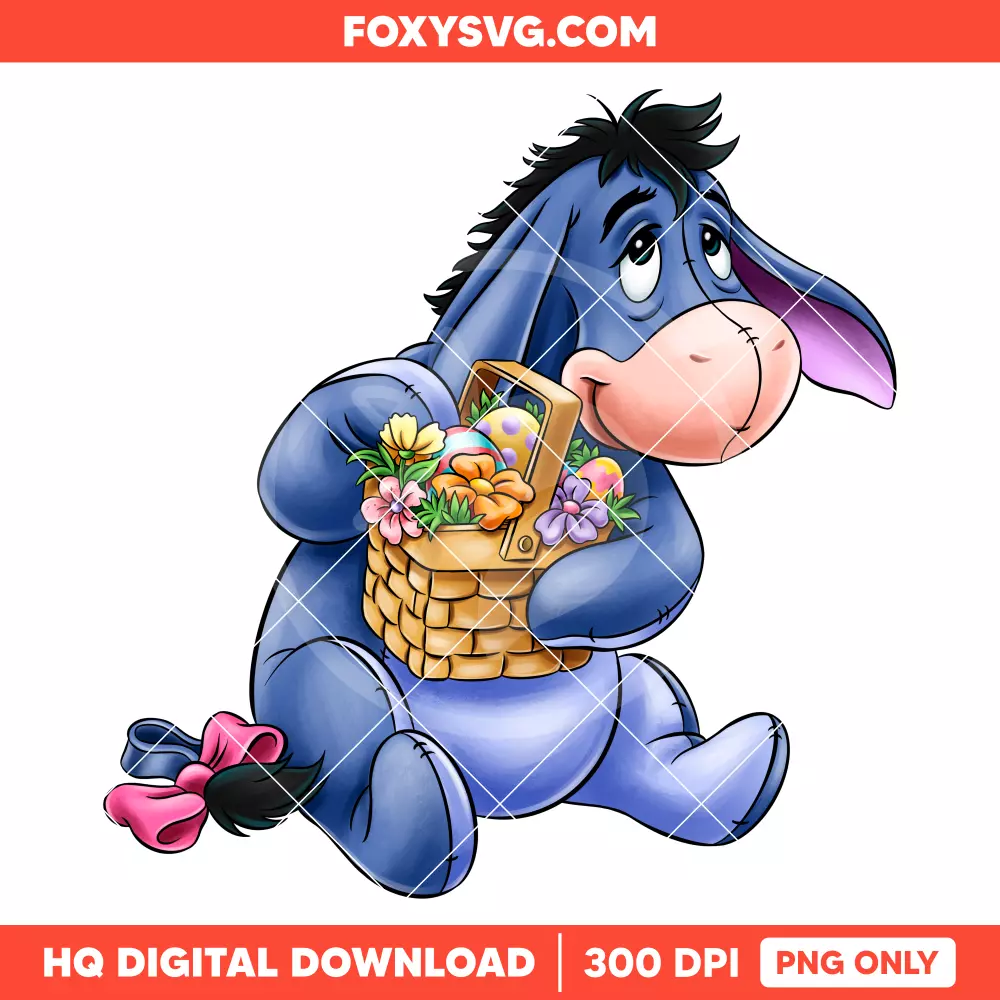 Easter Eeyore PNG, Happy Easter PNG, Disney PNG, Sublimation PNG