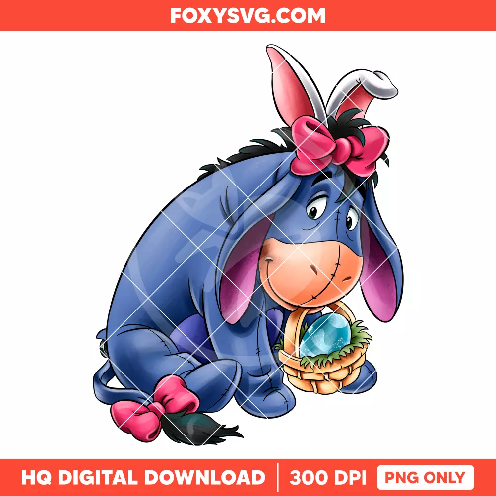 Easter Eeyore PNG, Happy Easter PNG, Disney PNG, Sublimation PNG