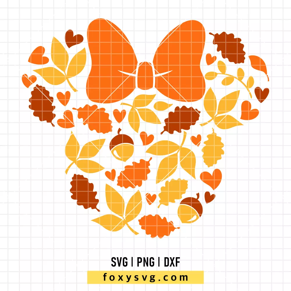 Fall Leaves Minnie SVG, PNG | Disney SVG Cut File for Cricut & Silhouette