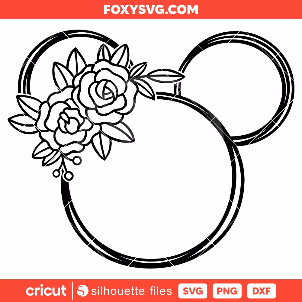 Floral Mickey Mouse Svg, Summer Svg, Disney Svg, Cricut, Silhouette SVG Cut File
