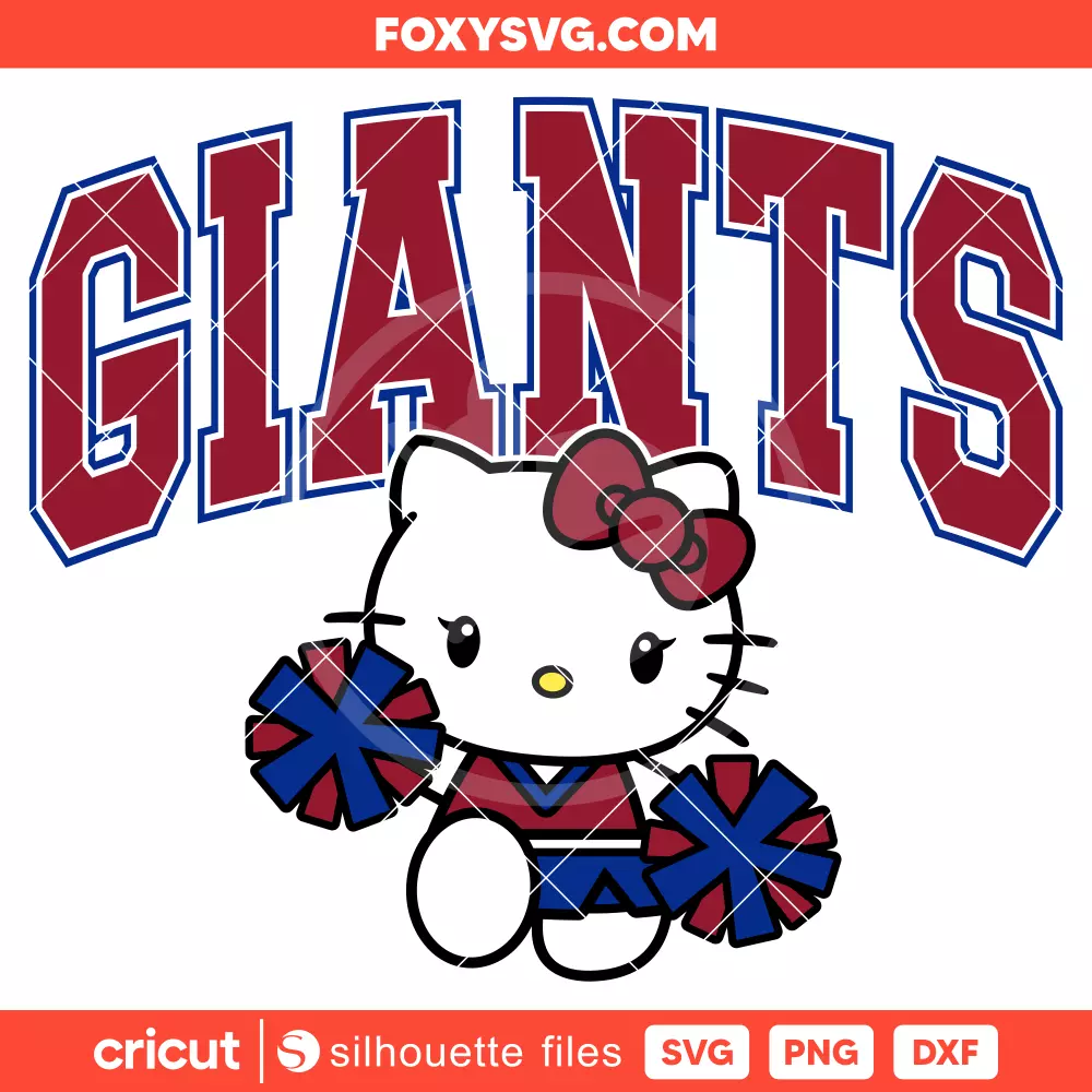 Hello Kitty Giants Cheerleader Svg, NFL Football Svg, Sanrio Svg, Cricut, Silhouette SVG Cut File