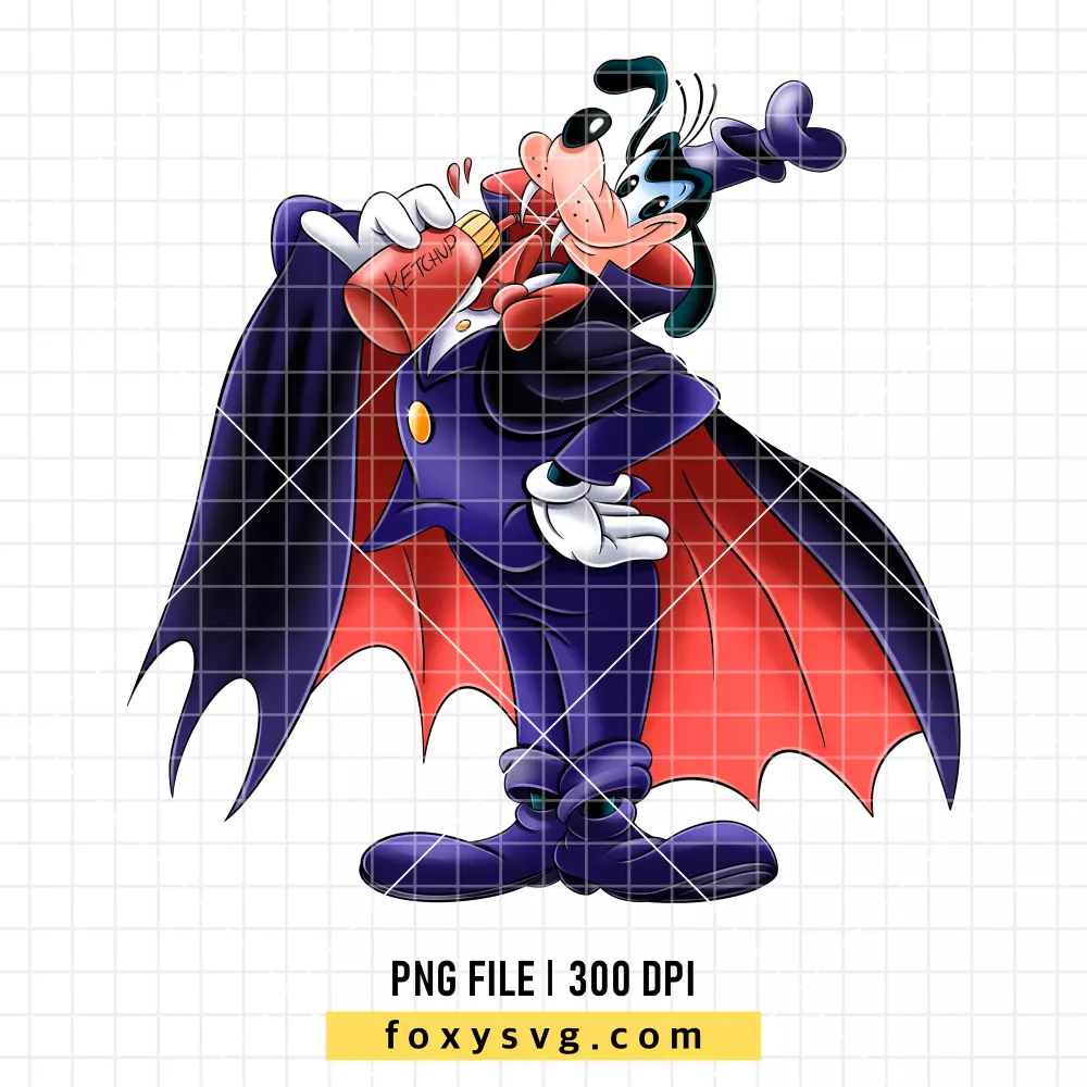 Goofy Vampire Halloween Costume PNG, Halloween PNG, Disney PNG, Sublimation PNG