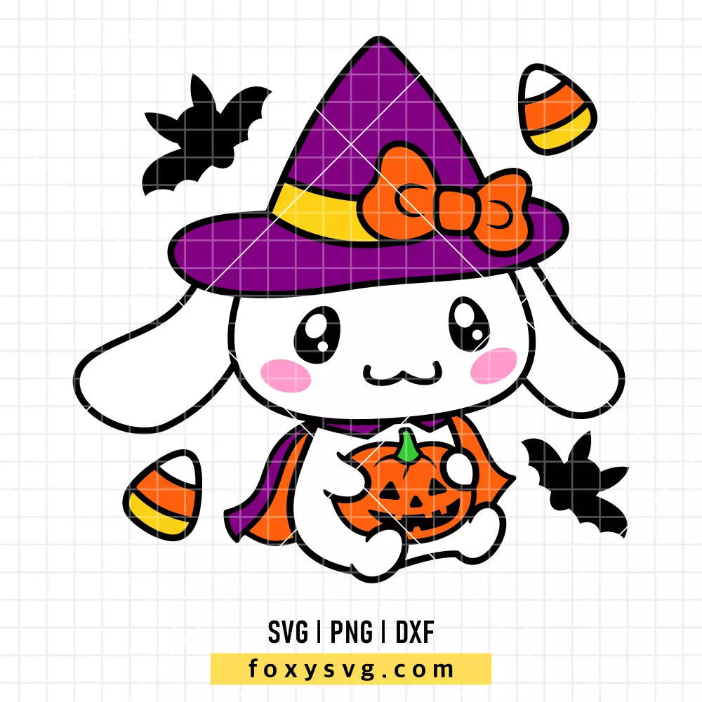 Halloween Cinnamoroll SVG | Sanrio SVG PNG Design for Cricut, Silhouette