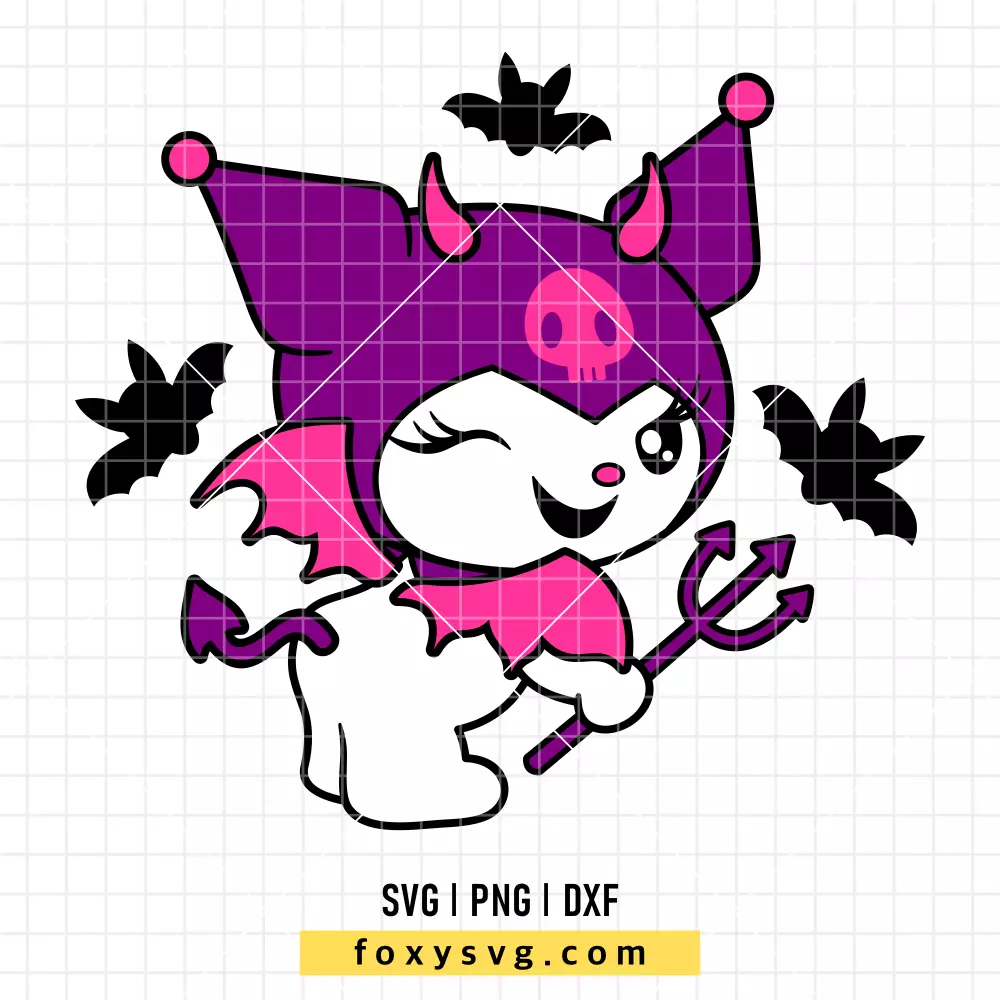 Halloween Kuromi SVG | Sanrio SVG PNG Design for Cricut, Silhouette