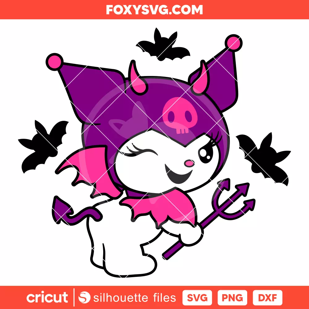 Halloween Kuromi Svg, Sanrio Svg, Halloween Svg, Cricut, Silhouette SVG Cut File