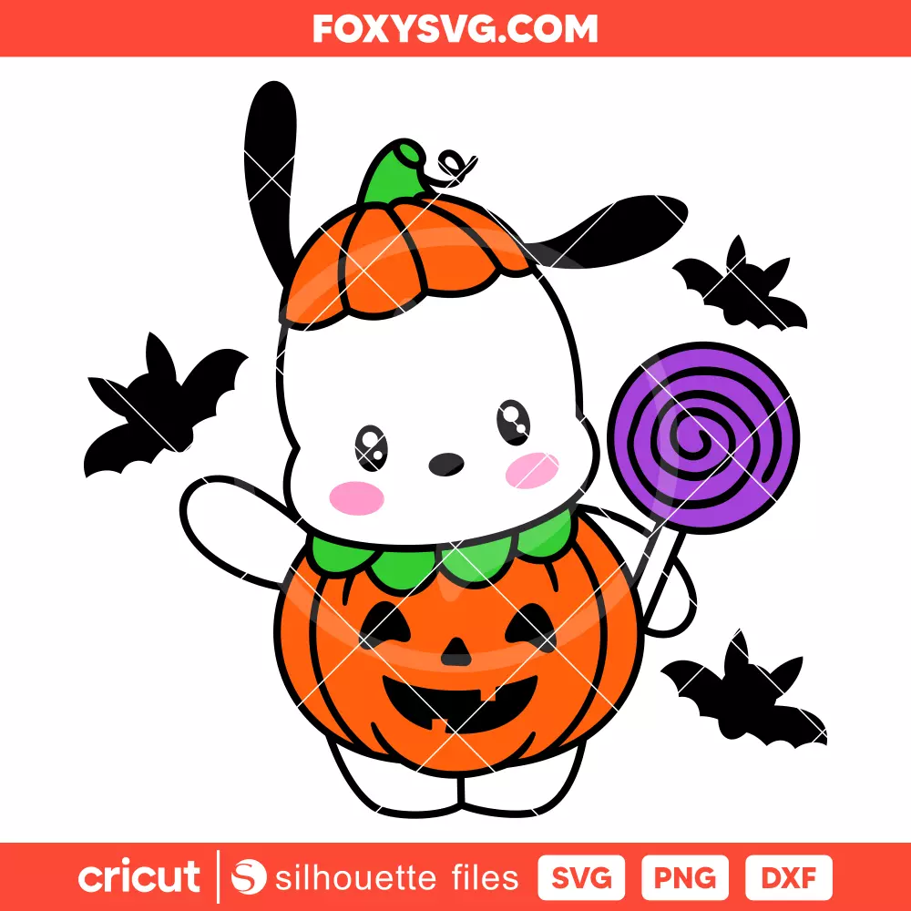 Pochacco Pumpkin Svg, Sanrio Svg, Halloween Svg, Cricut, Silhouette SVG Cut File