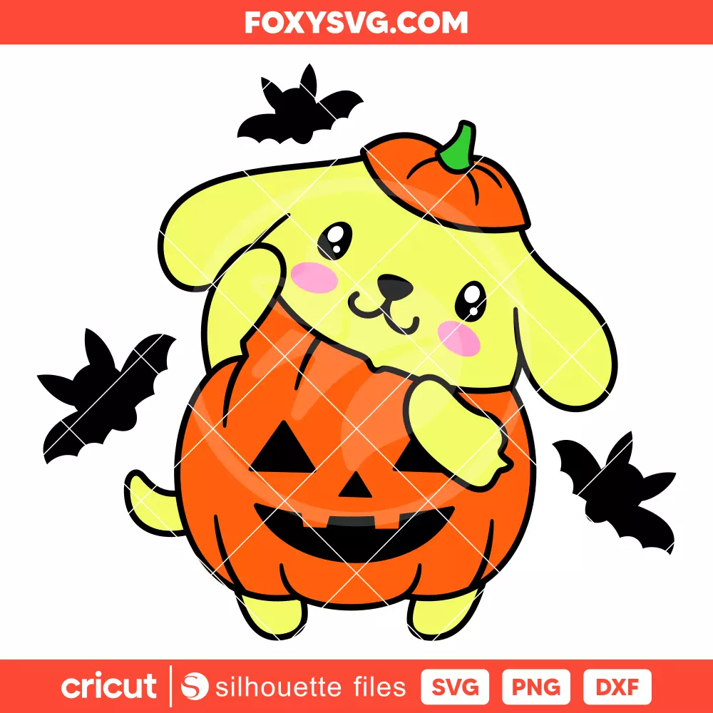 Halloween Pompompurin Svg, Sanrio Svg, Halloween Svg, Cricut, Silhouette SVG Cut File