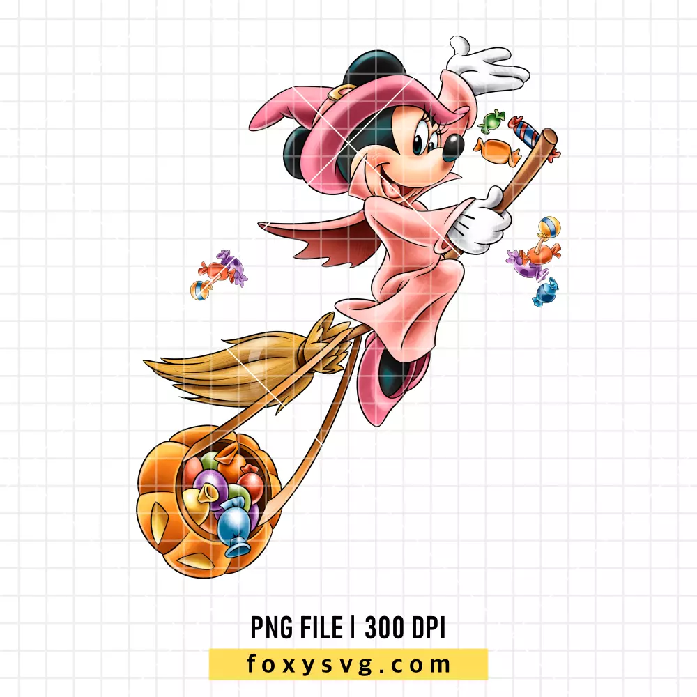 Halloween Witch Minnie Mouse PNG, Halloween PNG, Disney PNG, Sublimation PNG