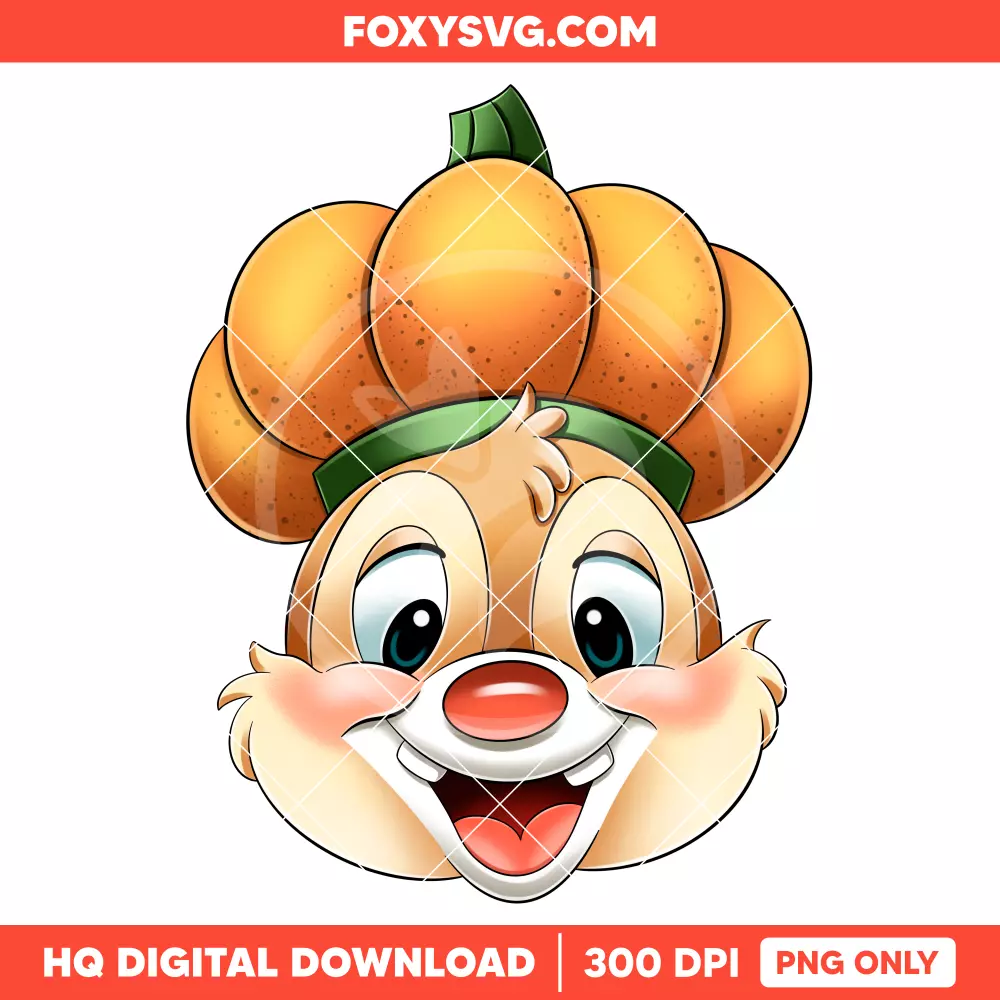 Halloween Dale Pumpkin PNG, Happy Halloween PNG, Disney PNG, Sublimation PNG