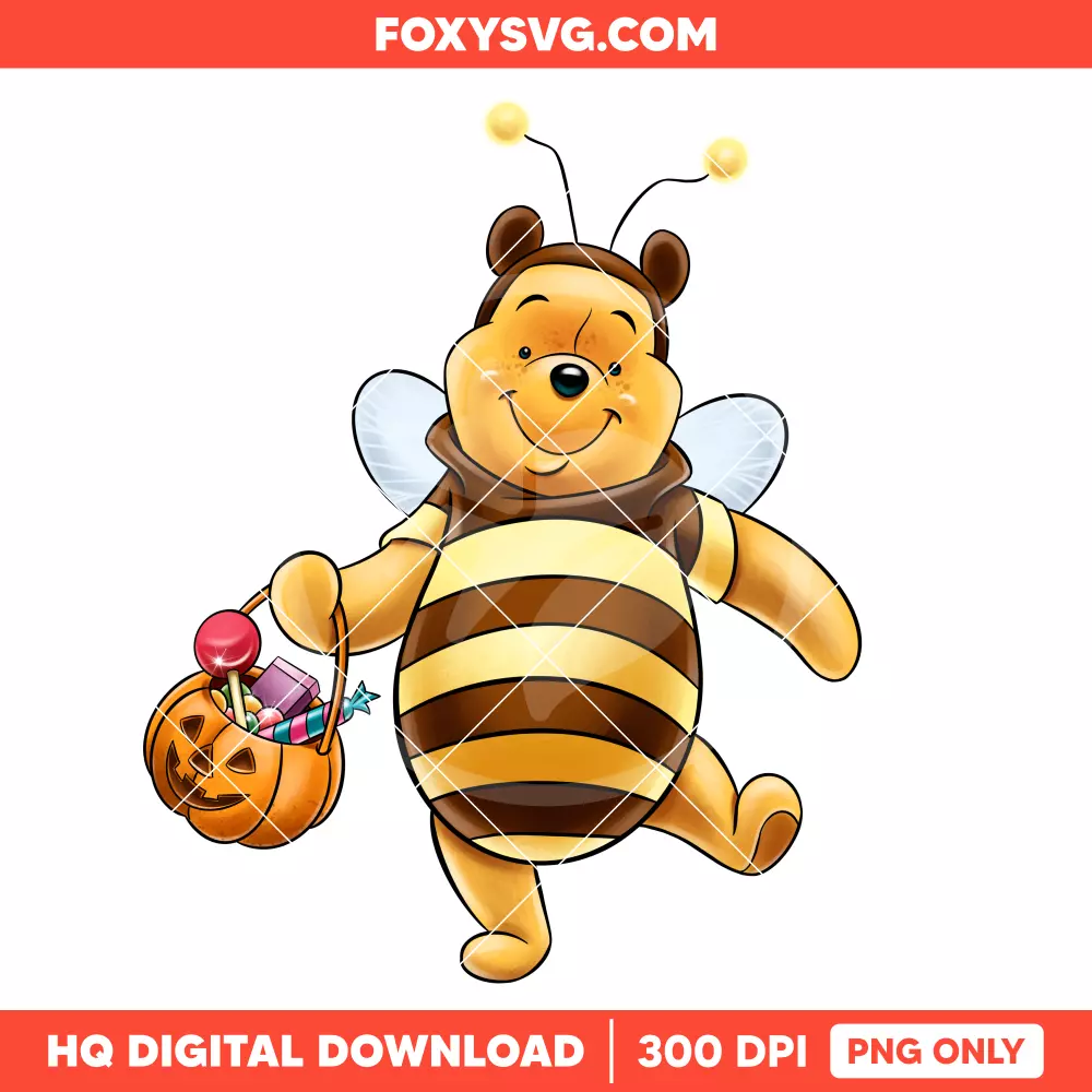 Pooh Bear Halloween PNG, Happy Halloween PNG, Disney PNG, Sublimation PNG
