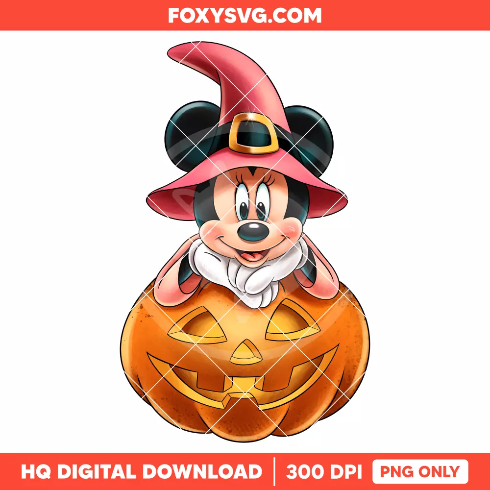 Minnie Mouse Pumpkin PNG, Happy Halloween PNG, Disney PNG, Sublimation PNG