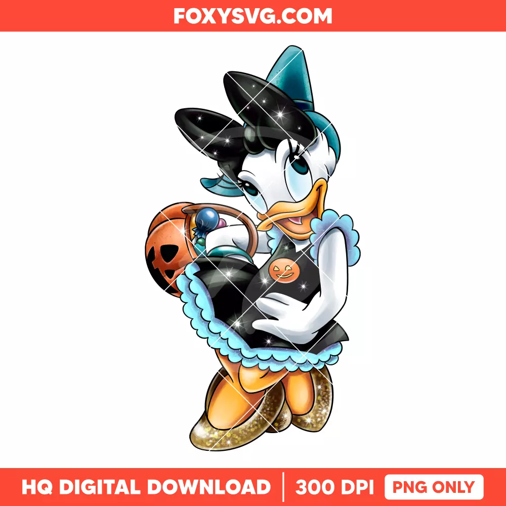 Daisy Duck Halloween PNG, Happy Halloween PNG, Disney PNG, Sublimation PNG