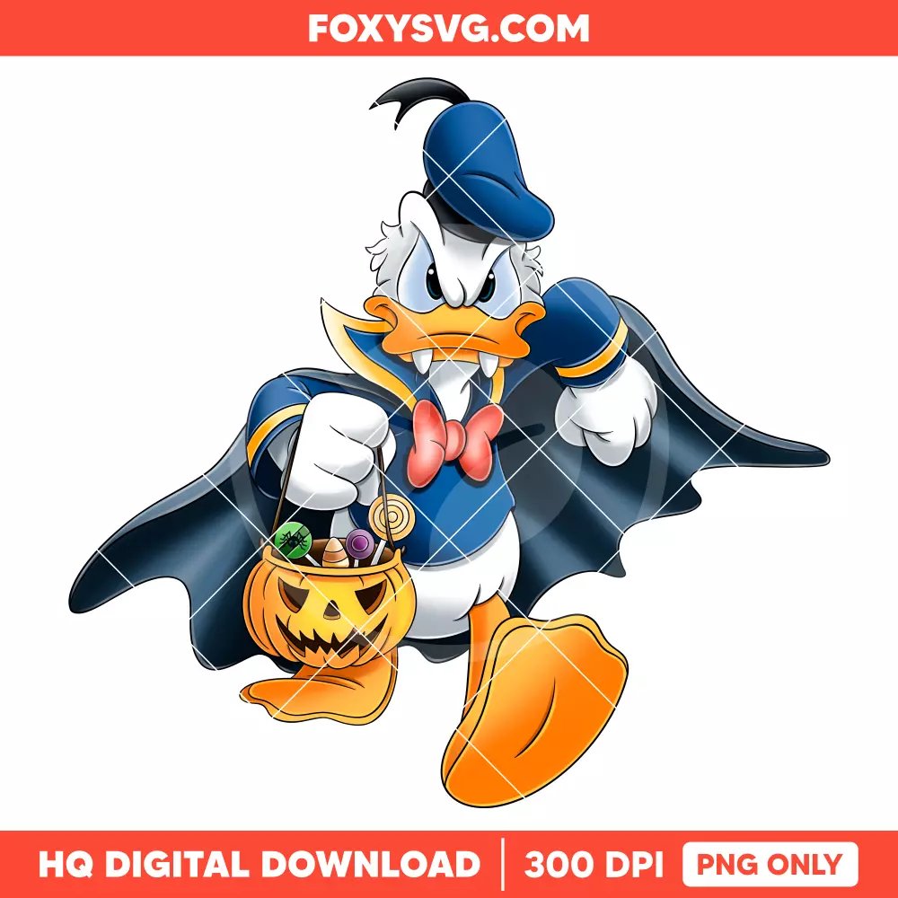 Donald Duck Halloween PNG, Happy Halloween PNG, Disney PNG, Sublimation PNG