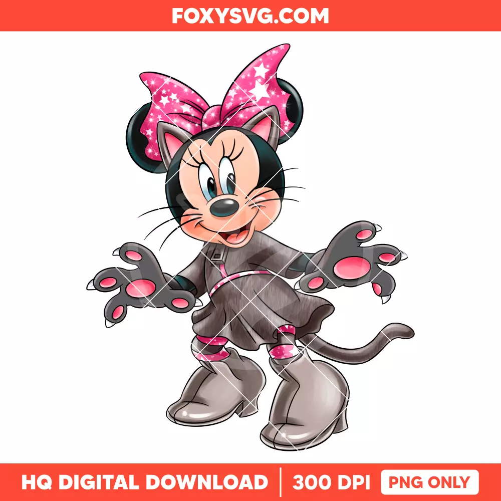 Minnie Mouse Halloween Cat PNG, Happy Halloween PNG, Disney PNG, Sublimation PNG