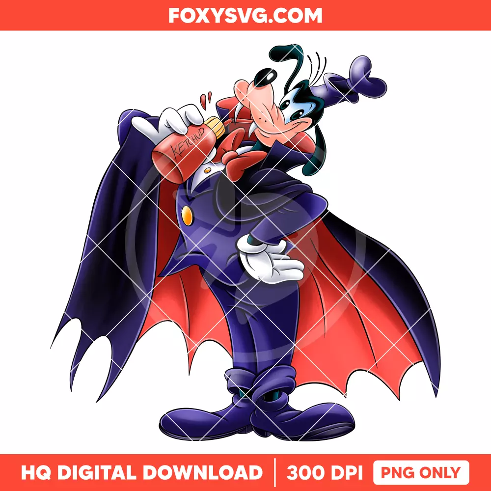 Goofy Vampire Halloween Costume PNG, Happy Halloween PNG, Disney PNG, Sublimation PNG