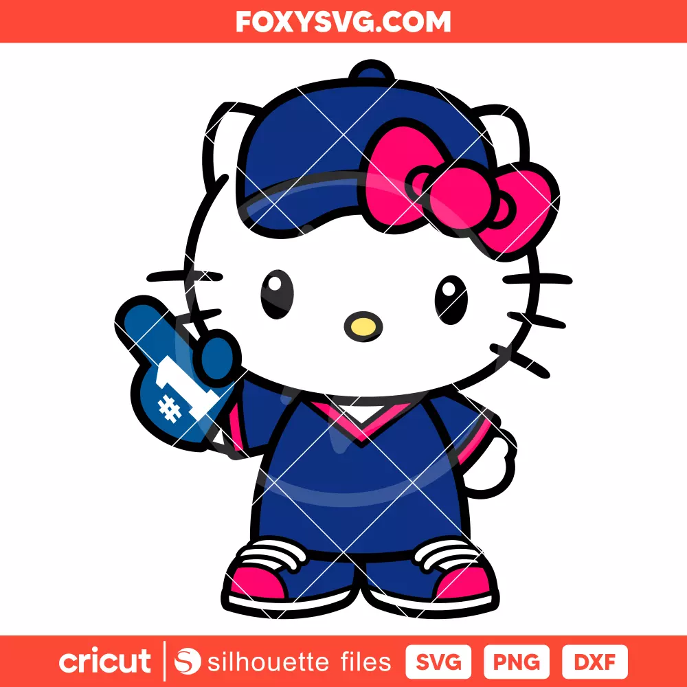 Hello Kitty Baseball Fan Svg, Sport Svg, Sanrio Svg, Cricut, Silhouette SVG Cut File