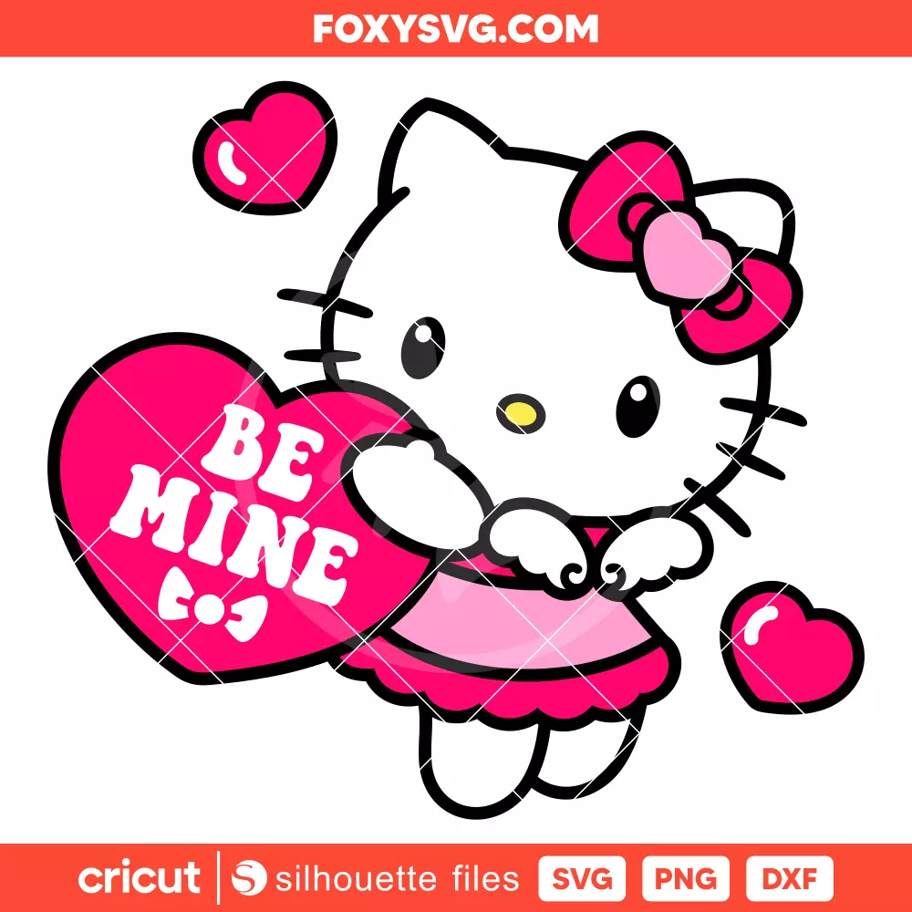 Hello Kitty Be Mine Svg, Valentine’s Day Svg, Sanrio Svg, Cricut, Silhouette SVG Cut File