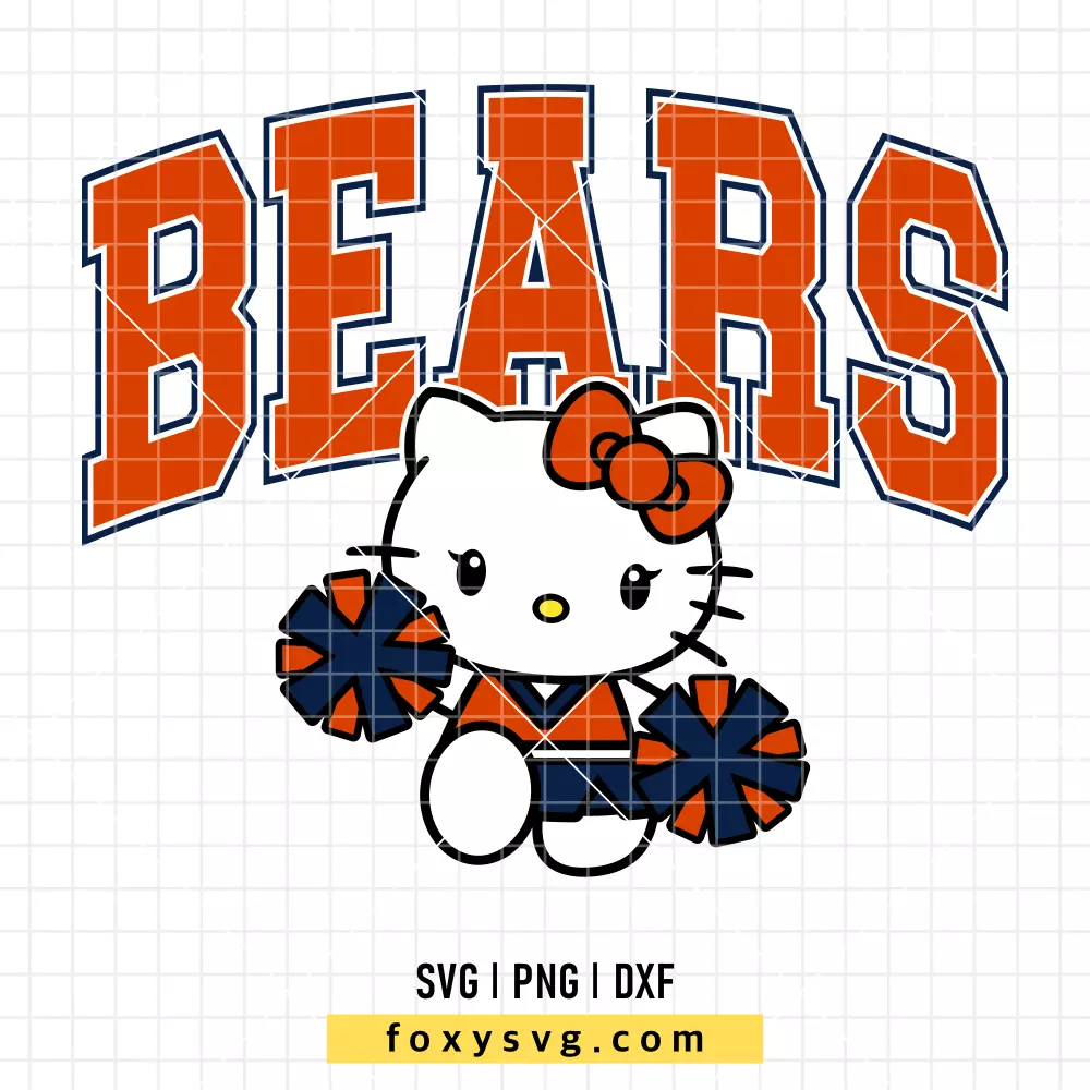 Hello Kitty Bears Cheerleader SVG | Sanrio SVG PNG Design for Cricut, Silhouette
