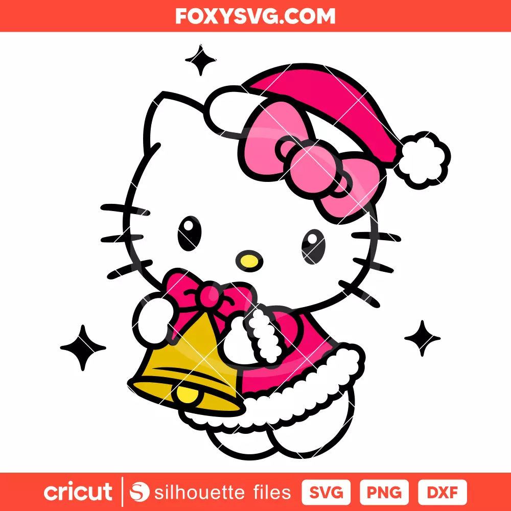 Hello Kitty Christmas Bell Svg, Christmas Svg, Sanrio Svg, Cricut, Silhouette SVG Cut File