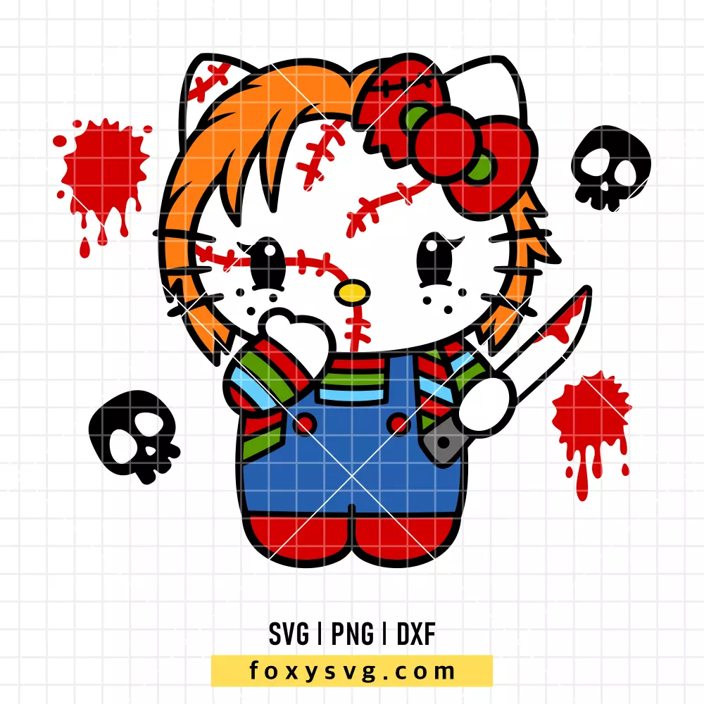 Hello Kitty Chucky SVG | Sanrio SVG PNG Design for Cricut, Silhouette