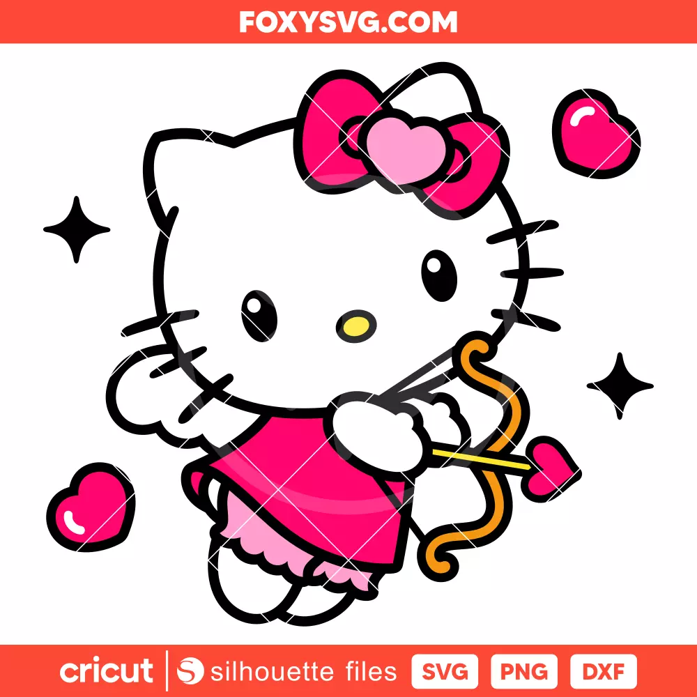 Hello Kitty Cupid Svg, Valentine’s Day Svg, Sanrio Svg, Cricut, Silhouette SVG Cut File