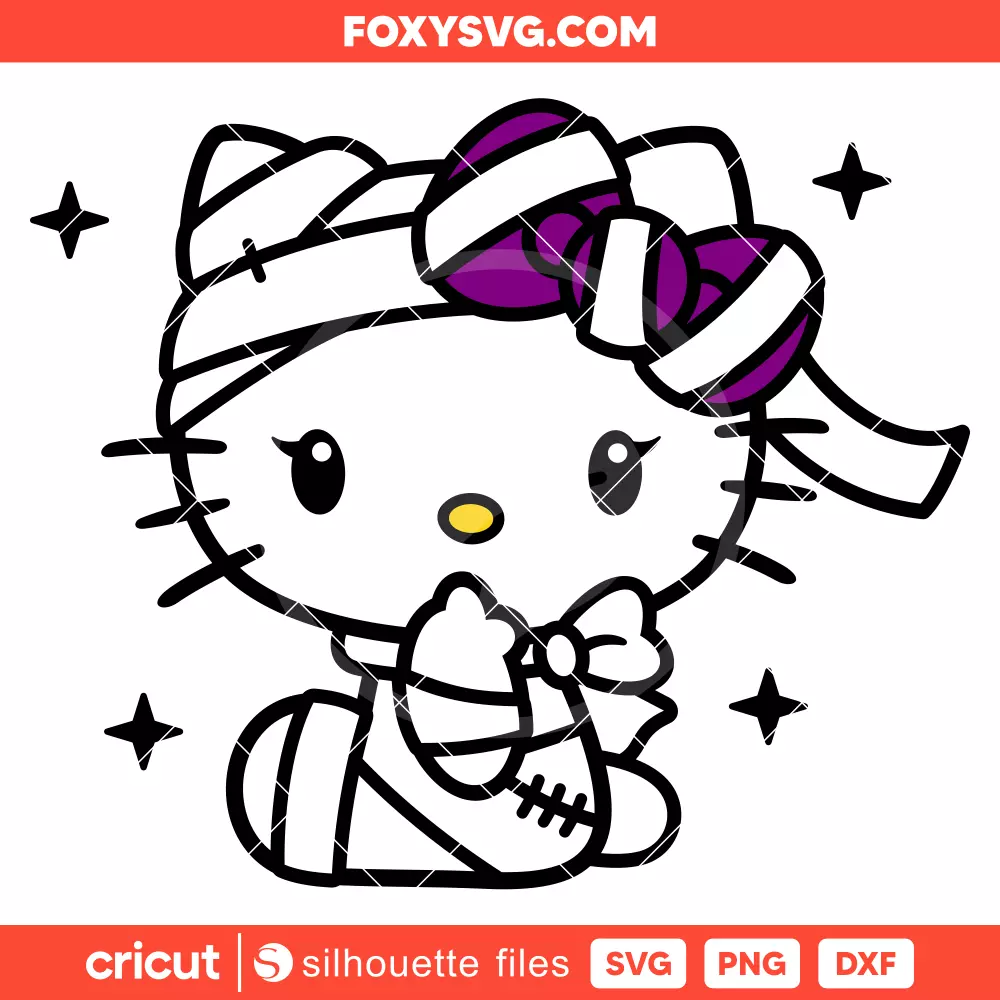 Hello Kitty Cute Mummy Svg, Sanrio Svg, Halloween Svg, Cricut, Silhouette SVG Cut File