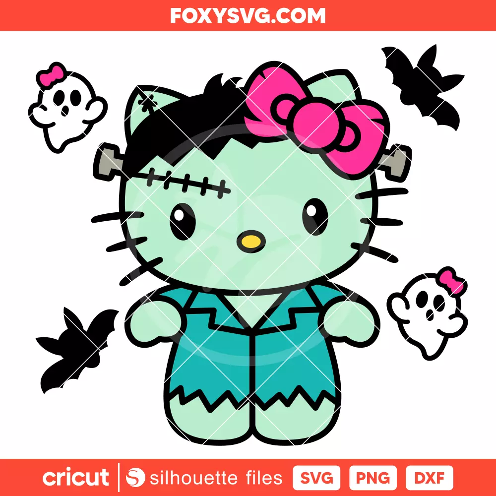 Hello Kitty Frankenstein Boy Svg, Sanrio Svg, Halloween Svg, Cricut, Silhouette SVG Cut File