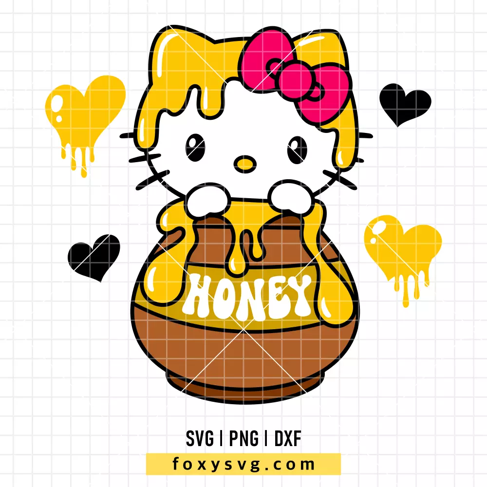 Hello Kitty Honey SVG | Sanrio SVG PNG Design for Cricut, Silhouette