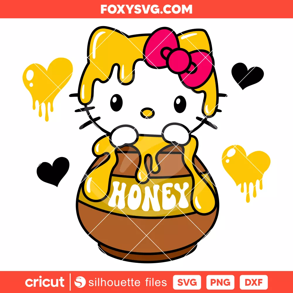 Hello Kitty Honey Svg, Sanrio Svg, Kawaii Svg, Cricut, Silhouette SVG Cut File