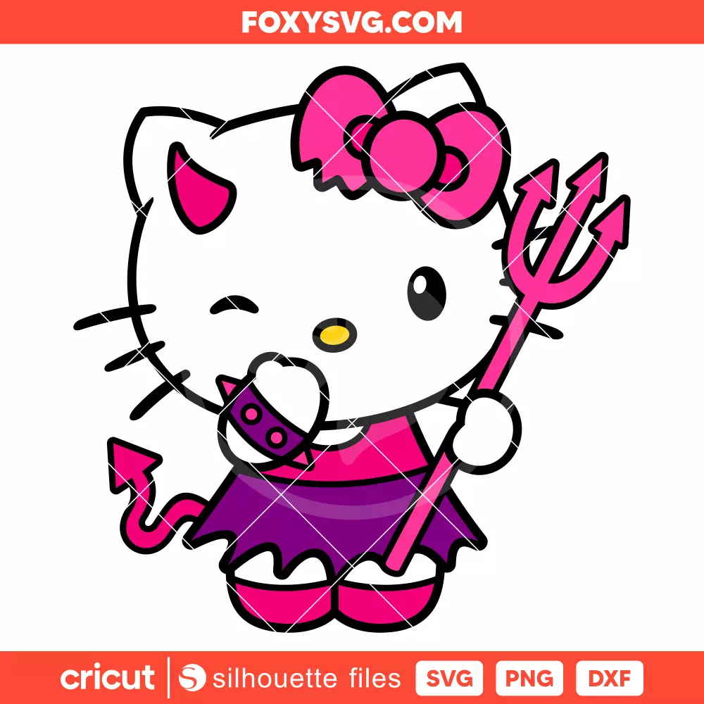 Hello Kitty Little Devil Svg, Sanrio Svg, Halloween Svg, Cricut, Silhouette SVG Cut File