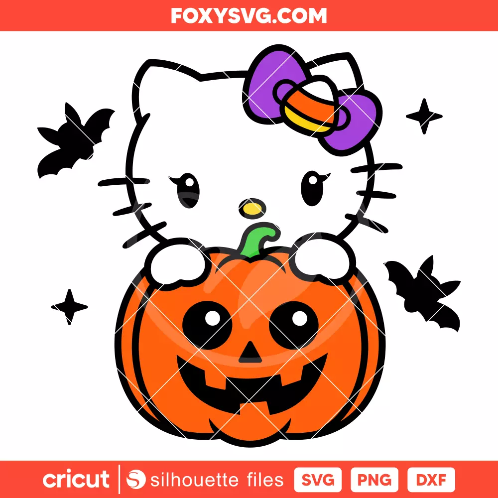 Hello Kitty Little Pumpkin Svg, Sanrio Svg, Halloween Svg, Cricut, Silhouette SVG Cut File