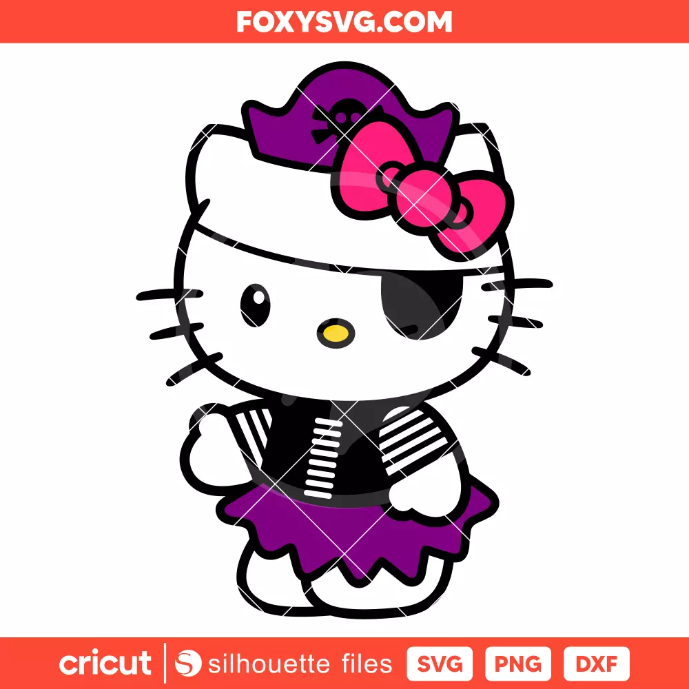 Hello Kitty Pirate Svg, Sanrio Svg, Halloween Svg, Cricut, Silhouette SVG Cut File