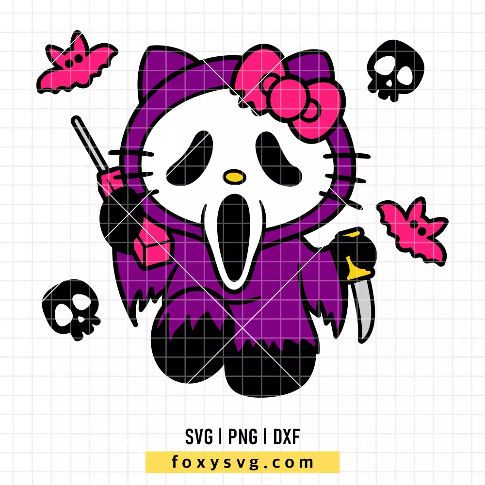 Hello Kitty Scream SVG | Sanrio SVG PNG Design for Cricut, Silhouette