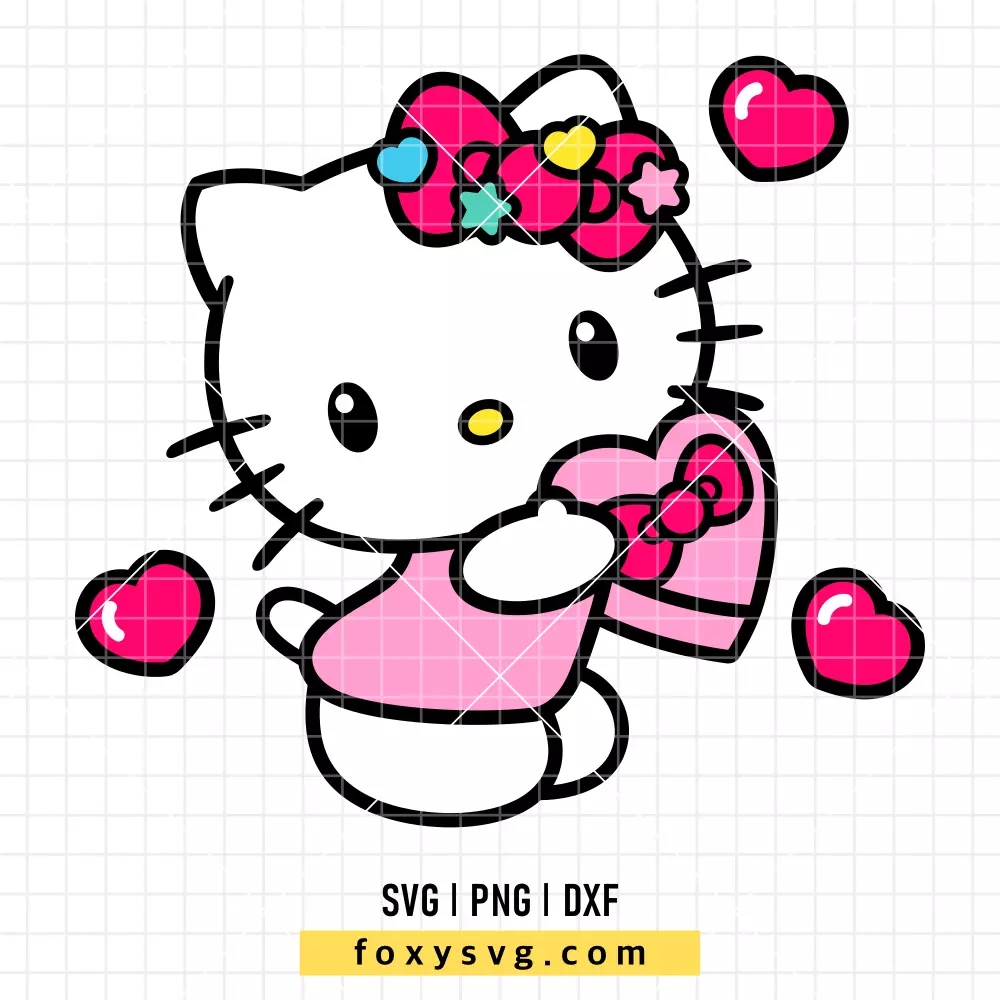 Hello Kitty Squishmallow SVG | Sanrio SVG PNG Design for Cricut, Silhouette