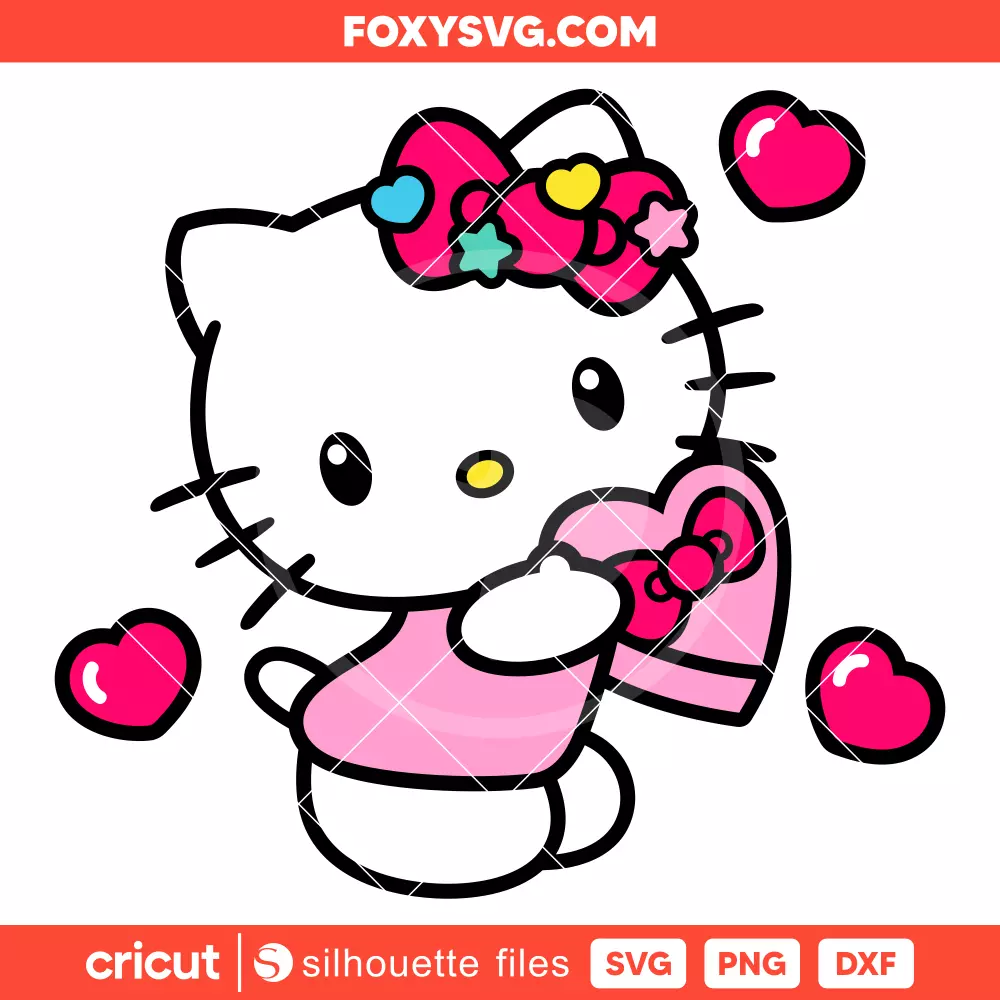 Hello Kitty Squishmallow Svg, Valentine’s Day Svg, Sanrio Svg, Cricut, Silhouette SVG Cut File