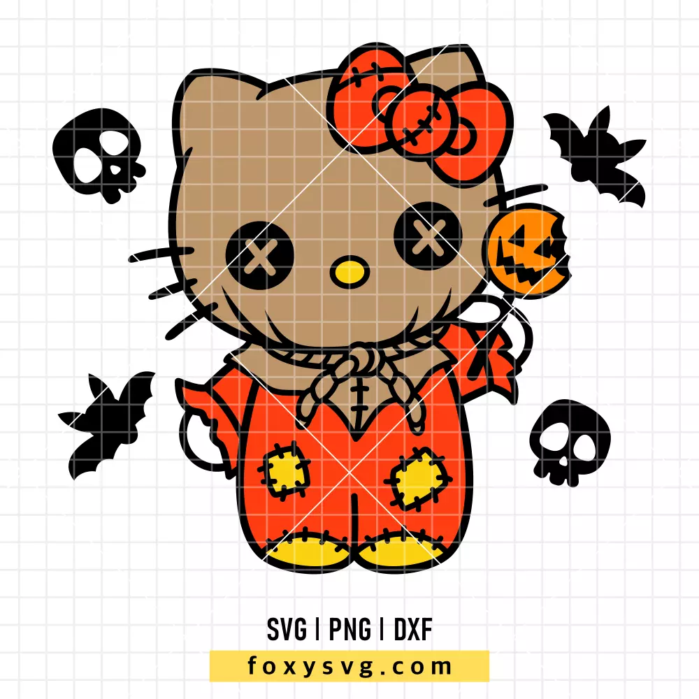 Hello Kitty Trick R Treat SVG | Sanrio SVG PNG Design for Cricut, Silhouette