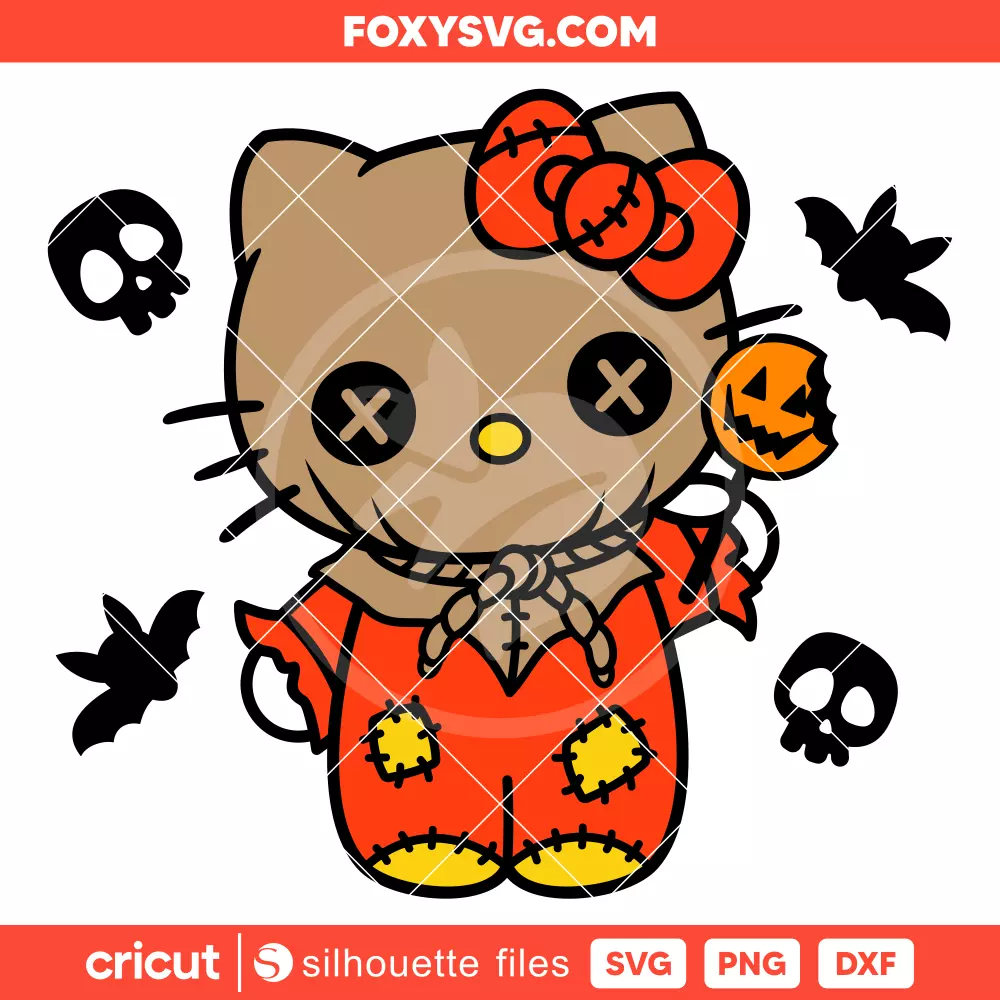 Hello Kitty Trick R Treat Svg, Sanrio Svg, Halloween Horror Svg, Cricut, Silhouette SVG Cut File