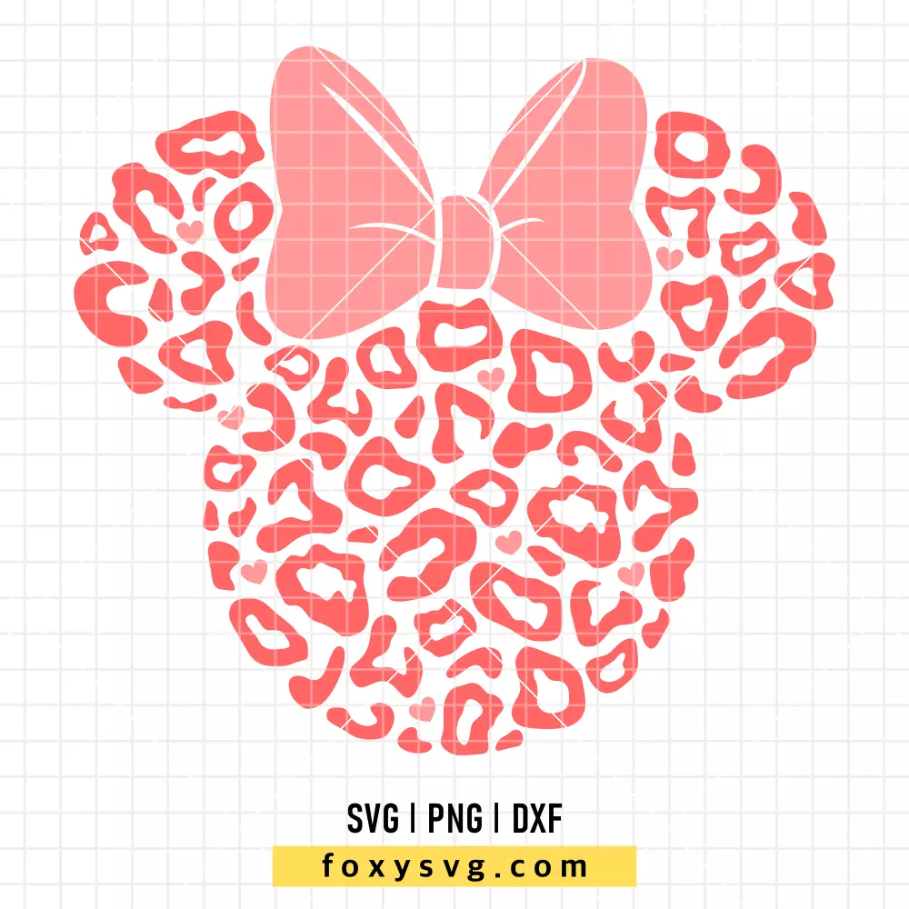 Leopard Skin Minnie SVG, PNG | Disney SVG Cut File for Cricut & Silhouette