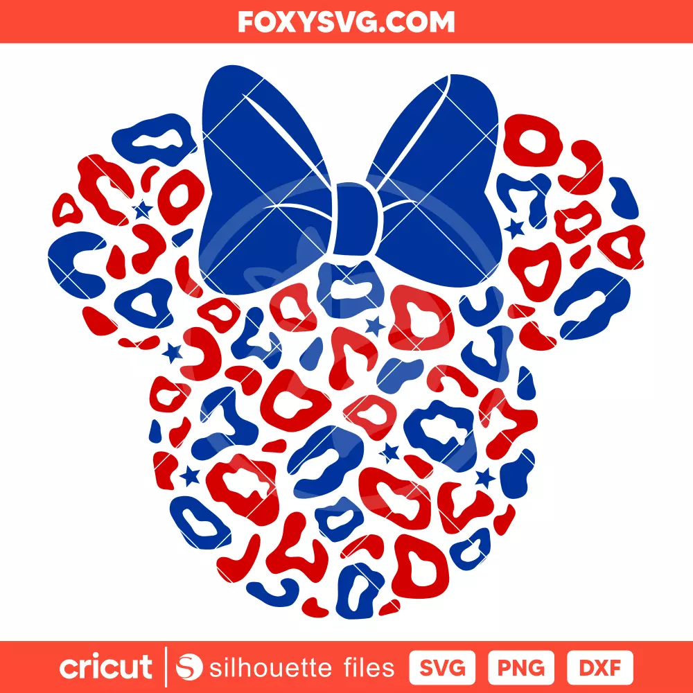 Leopard Skin Stars Mickey Svg, 4th of July Svg, Disney Svg, Cricut, Silhouette SVG Cut File