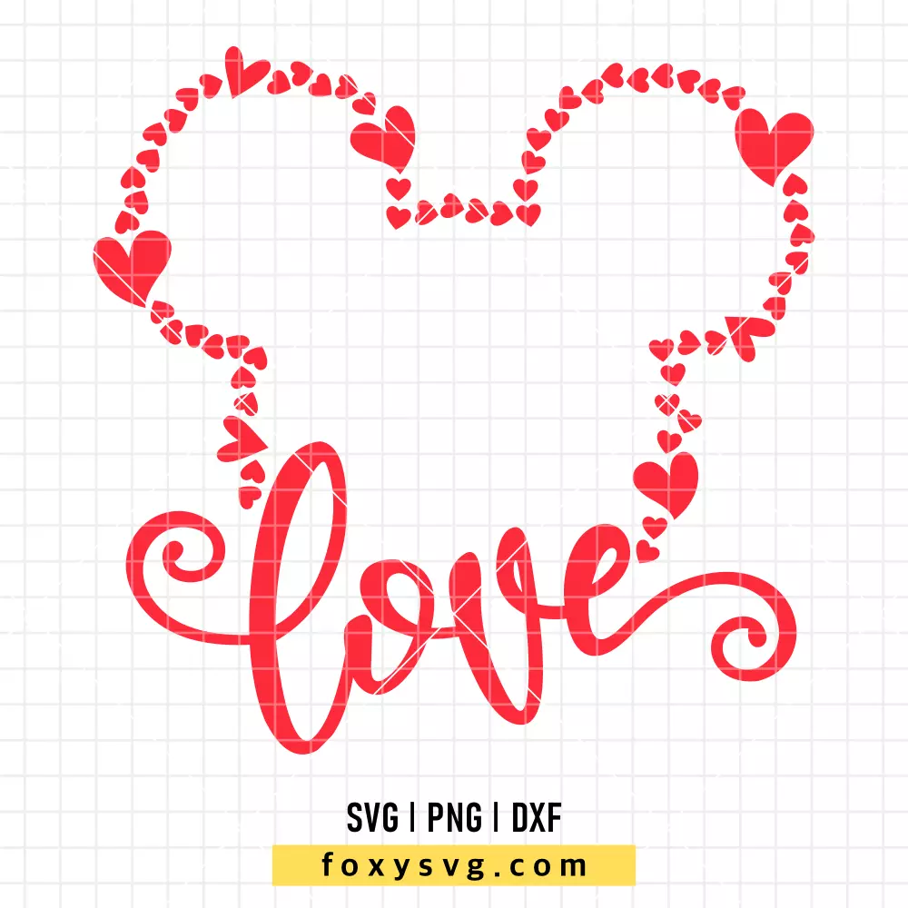 Love Hearts Mickey SVG, PNG | Disney SVG Cut File for Cricut & Silhouette